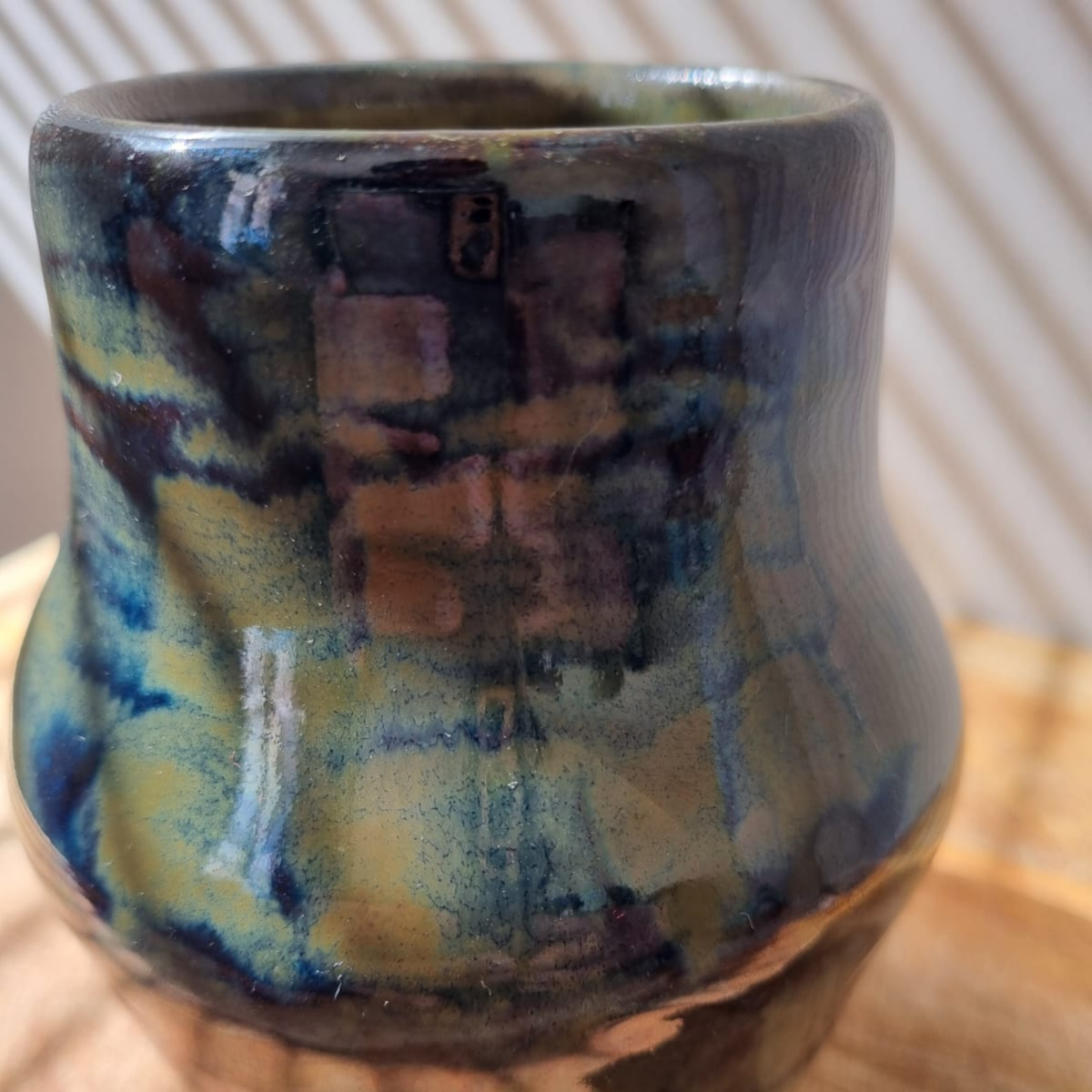 Blue-Green Ceramic Tabletop Bud Vase