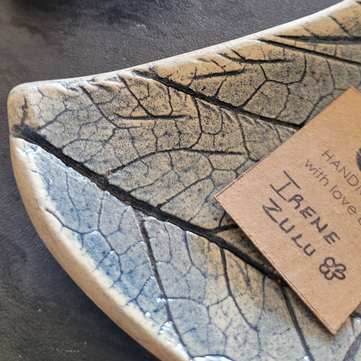 Blue Leaf Trinket Tray | The Fossilized Fern