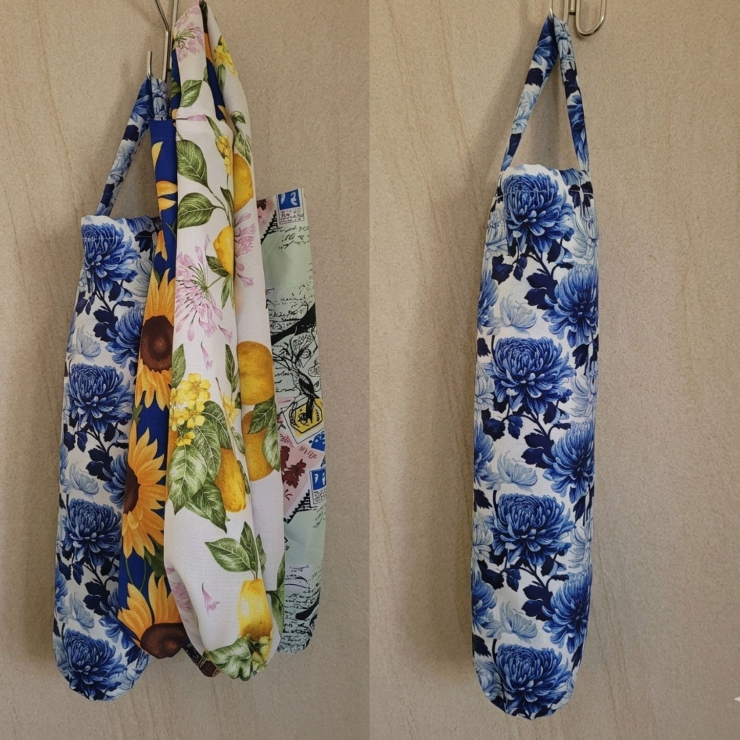 Earth & Artisan Floral & Heritage Print Fabric/Plastic Bag Holder | The Textile Tidy