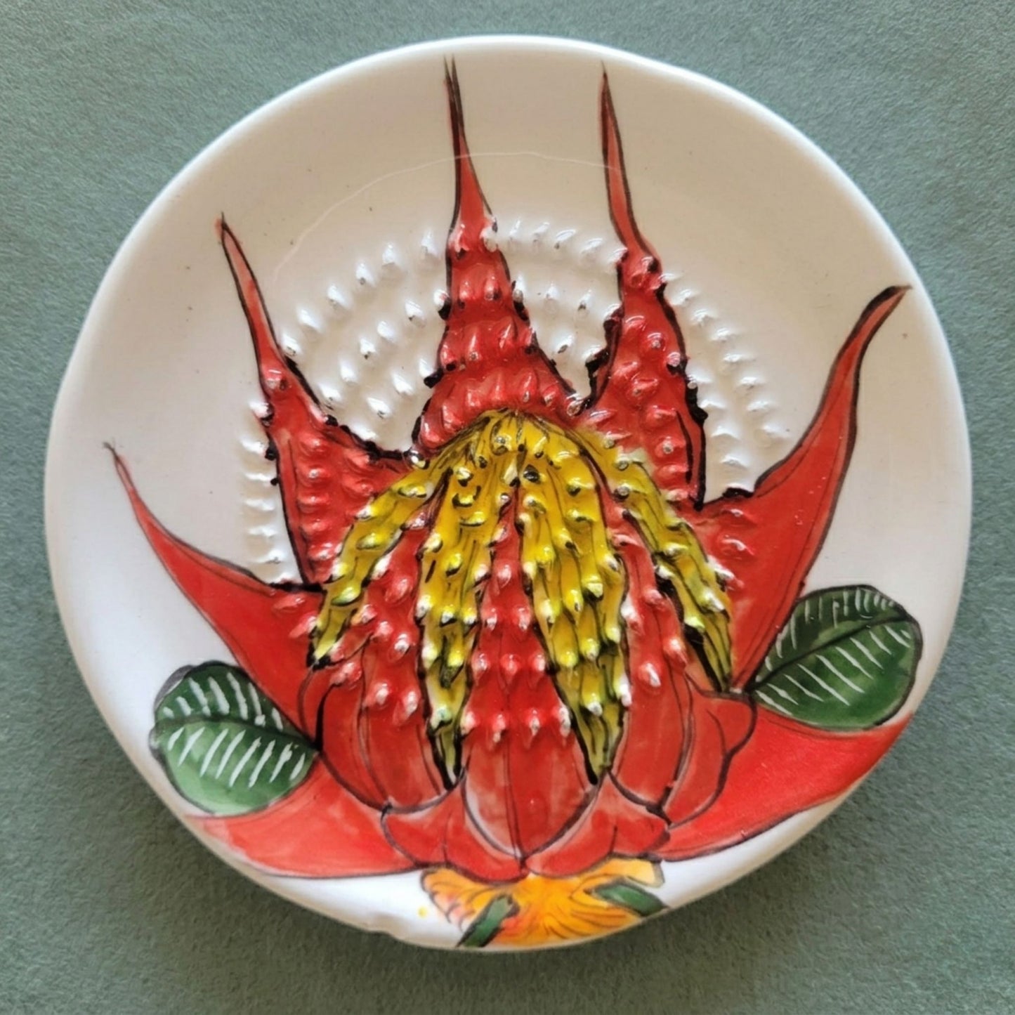 Hand-Painted Artisanal Ceramic Grating Plate | The Earth & Bloom Collection