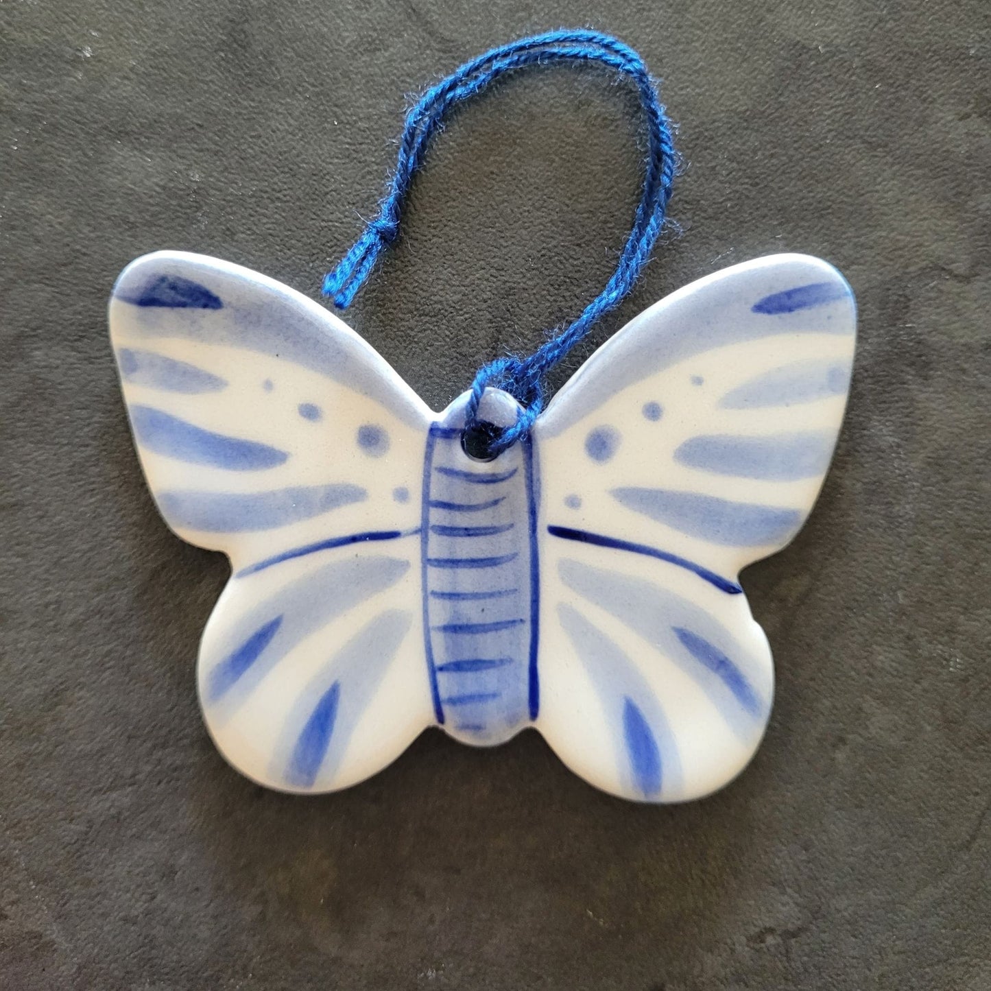 Earth & Artisan Butterfly Hand-Painted Ceramic Hanging Ornaments | Artisanal Charms