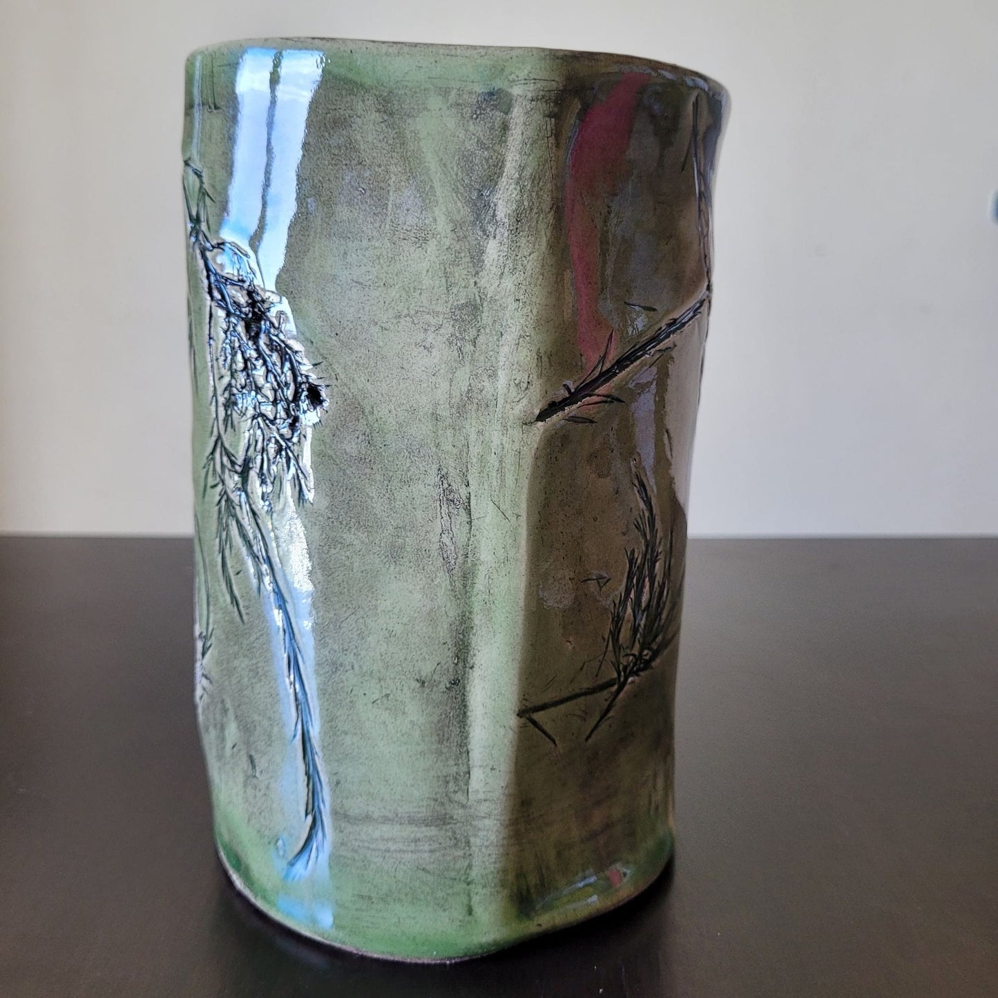 Earth & Artisan Moss Botanical Slab Vessel | The Verdant Scout