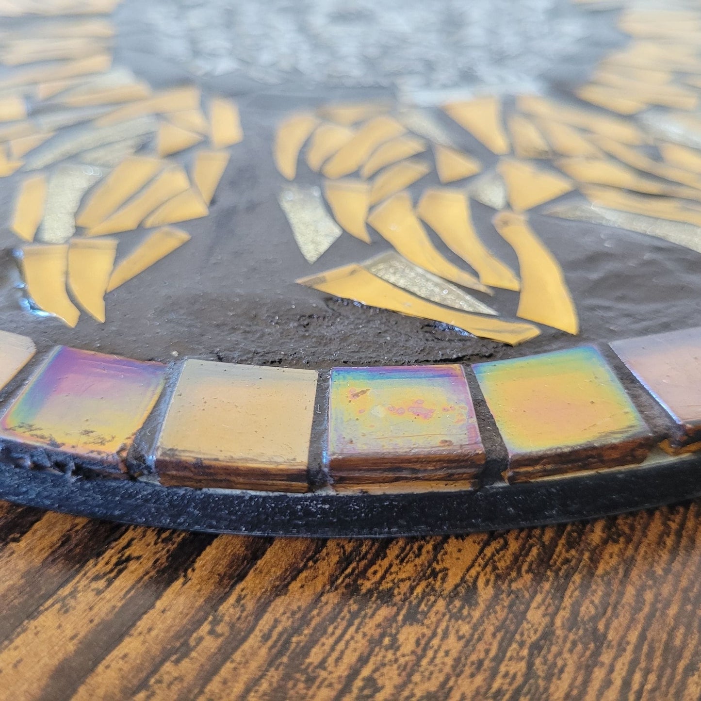 Earth & Artisan Sunflower Glass Mosaic Wall Plaque | The Solar Bloom