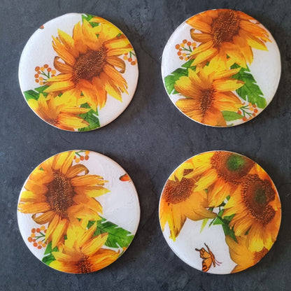 Artisanal Resin Floral Tabletop Coasters (Set of 4)