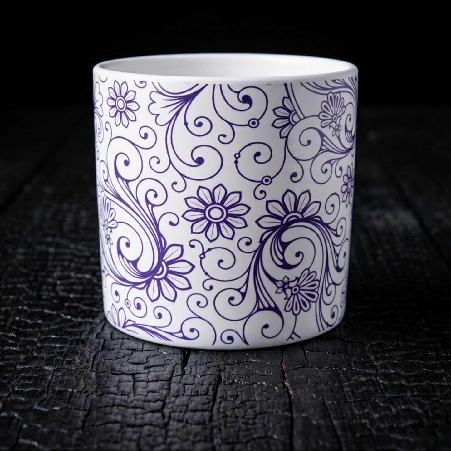 Blue Floral Filigree Ceramic Pot | The Cobalt Bloom