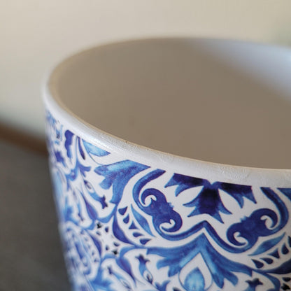 Mediterranean Pattern Ceramic Pot | The Azure Mosaic