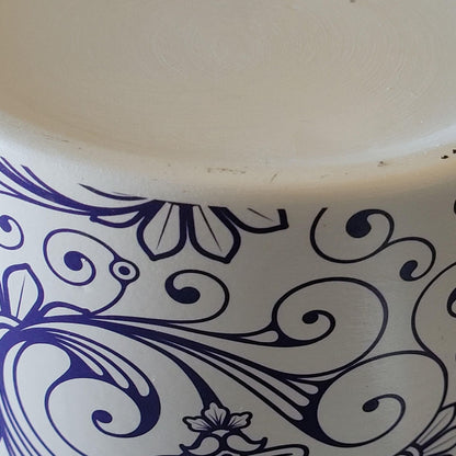 Blue Floral Filigree Ceramic Pot | The Cobalt Bloom