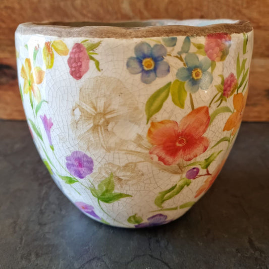 Spring Floral Ceramic Plant Pot