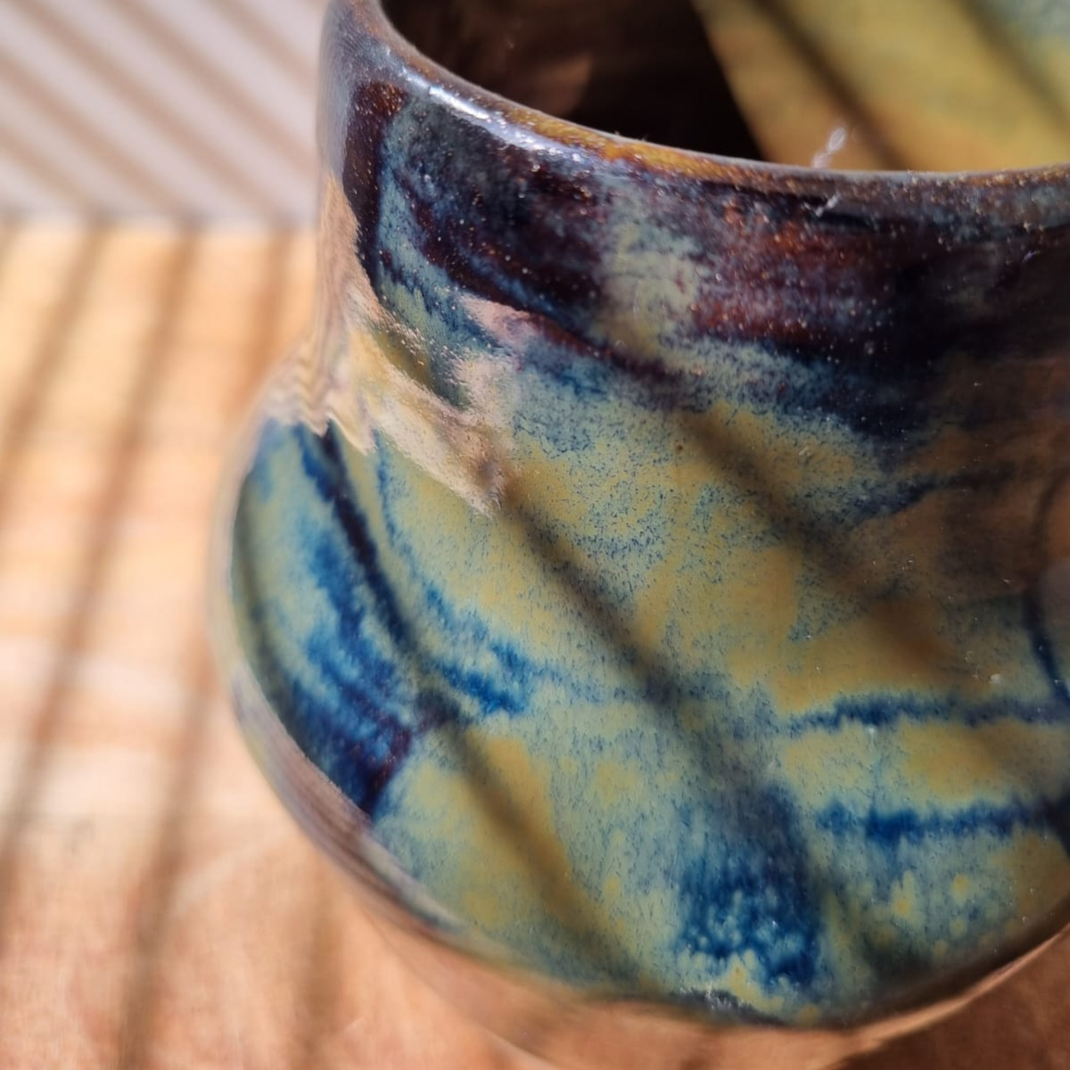 Blue-Green Ceramic Tabletop Bud Vase
