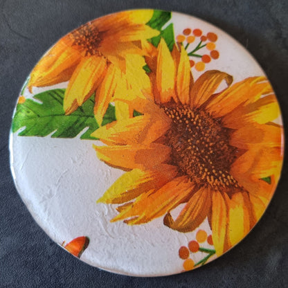 Artisanal Resin Floral Tabletop Coasters (Set of 4)