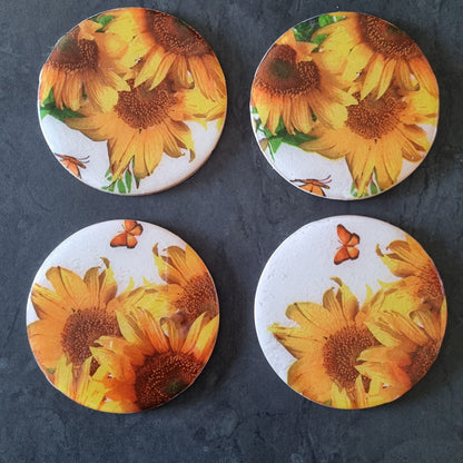 Artisanal Resin Floral Tabletop Coasters (Set of 4)