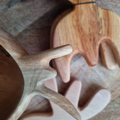 Sculptural Wooden Tapas & Serving Set (4-Piece)
