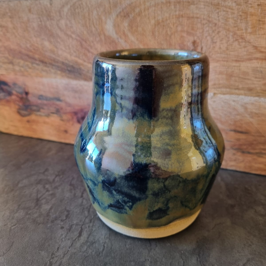 Blue-Green Ceramic Tabletop Bud Vase