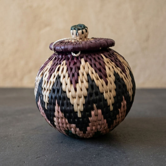 Poems of the Weaver: Handwoven Geometric Petite Basket (Oval)