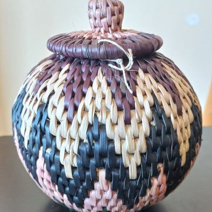 Poems of the Weaver: Handwoven Geometric Petite Basket (Oval)