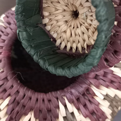 Poems of the Weaver: Handwoven Geometric Petite Basket (Oval)