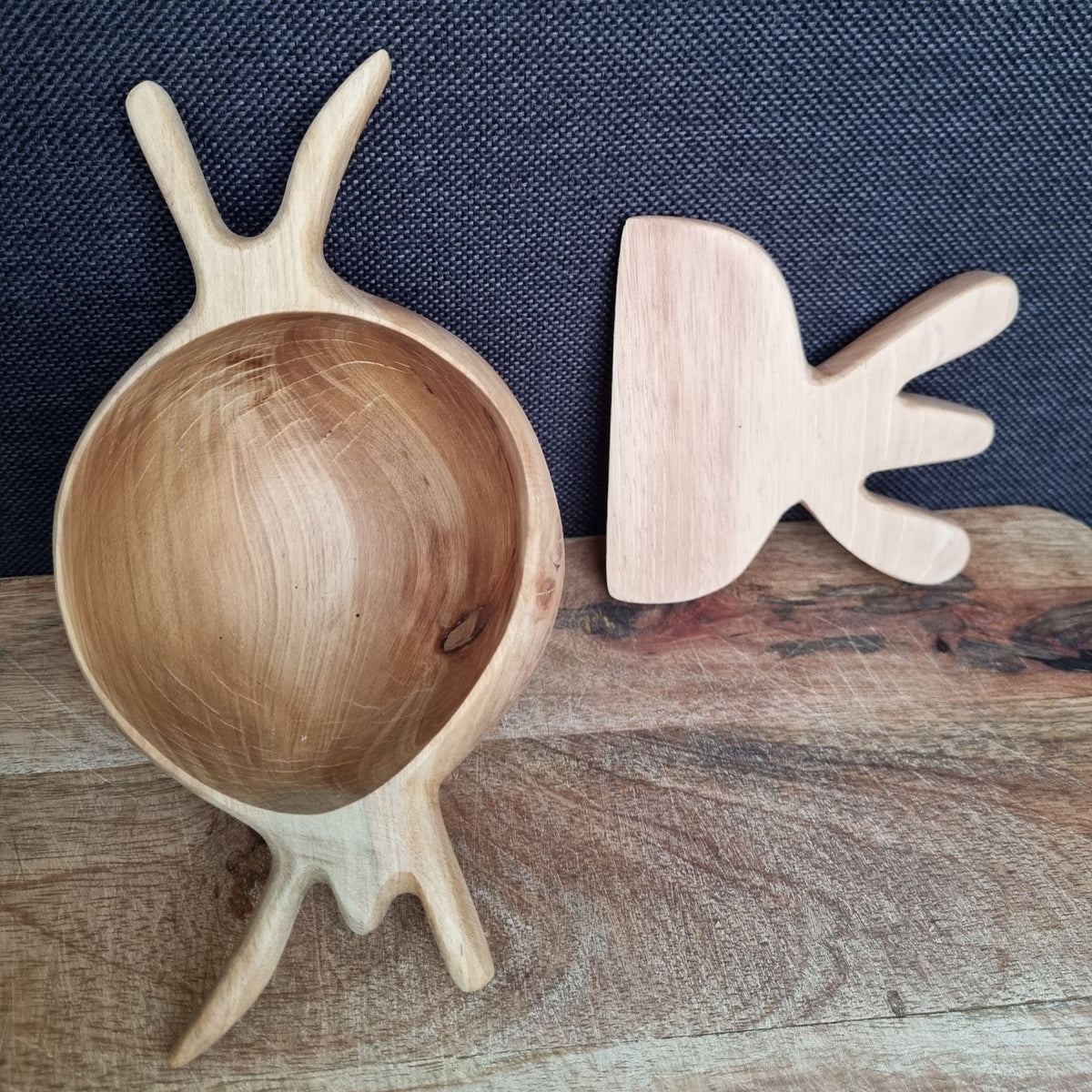 Sculptural Wooden Tapas & Serving Set (4-Piece)