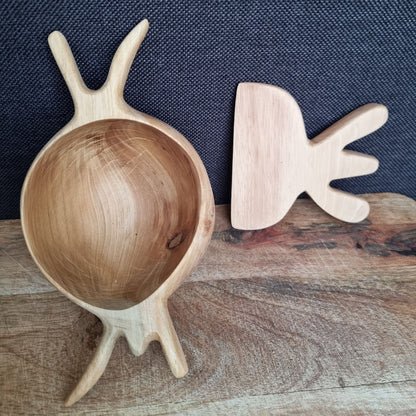 Sculptural Wooden Tapas & Serving Set (4-Piece)