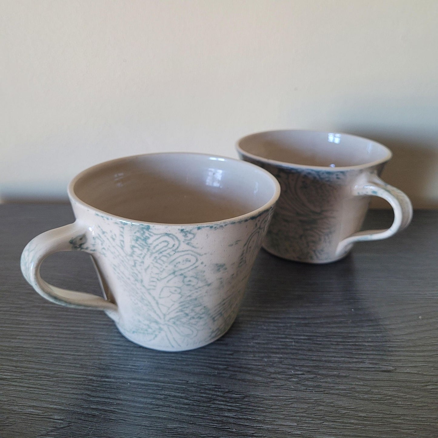 Ceramic Squat Mugs | The Morning Mist Pair