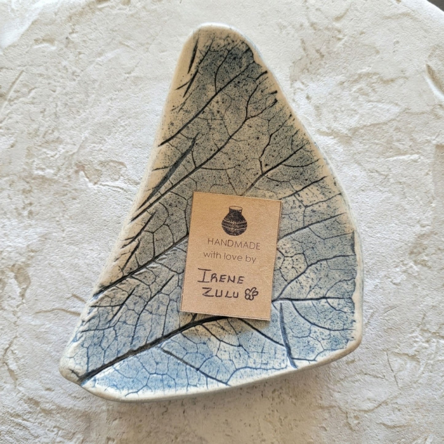 Blue Leaf Trinket Tray | The Fossilized Fern