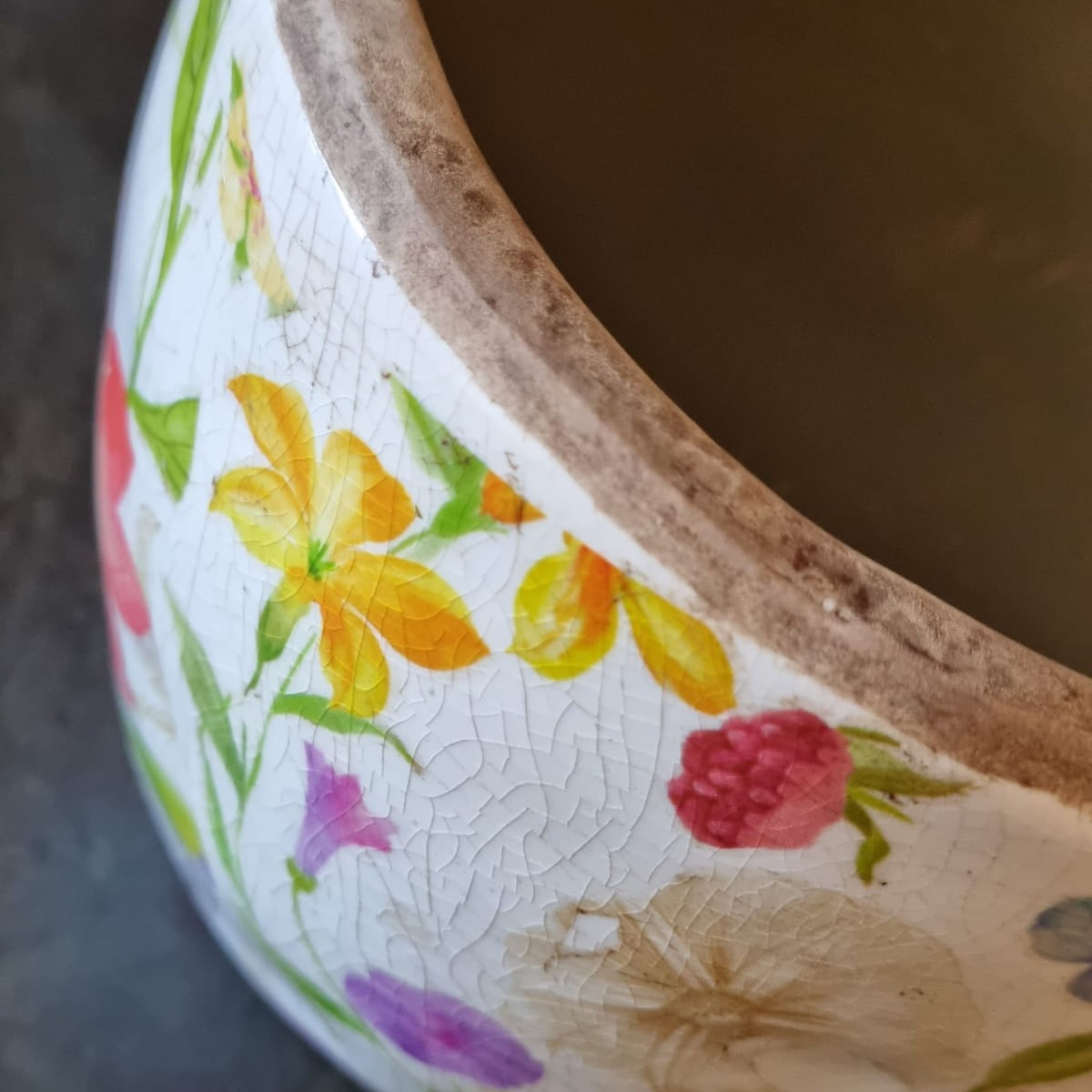 Spring Floral Ceramic Plant Pot