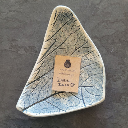 Blue Leaf Trinket Tray | The Fossilized Fern