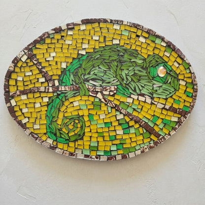 Chameleon Glass Mosaic Wall Plaque | The Camo Curator