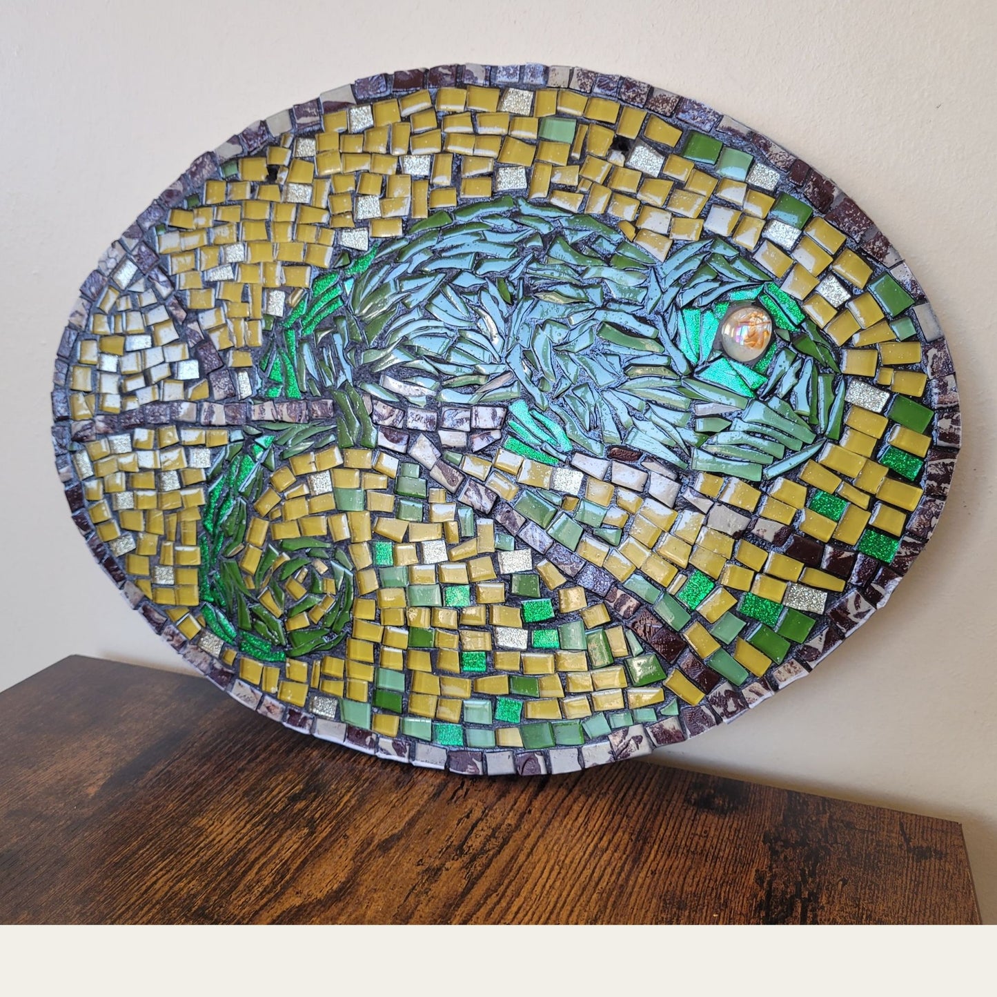 Chameleon Glass Mosaic Wall Plaque | The Camo Curator