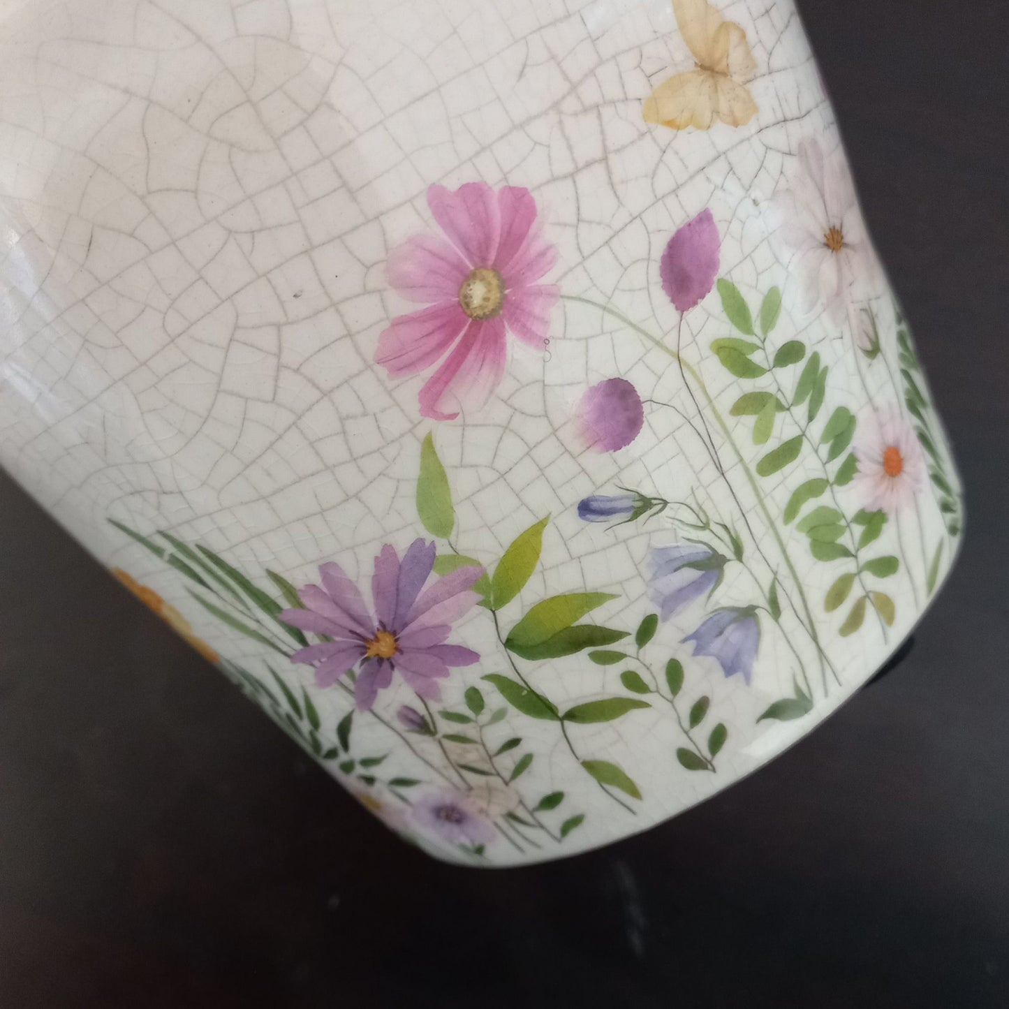 Wildflower Crackle Ceramic Planter