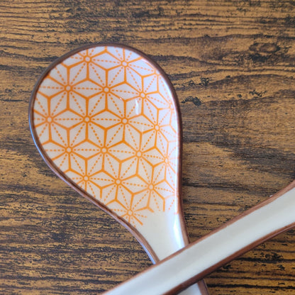 Patterned Ceramic Soup Spoons | Set of 2