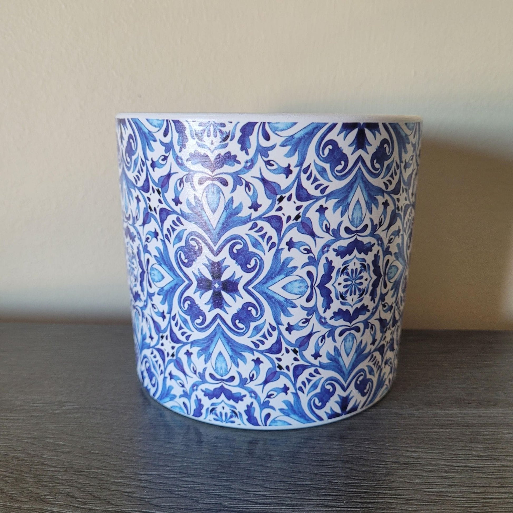 Earth & Artisan Planters & Pots Mediterranean Pattern Ceramic Pot | The Azure Mosaic