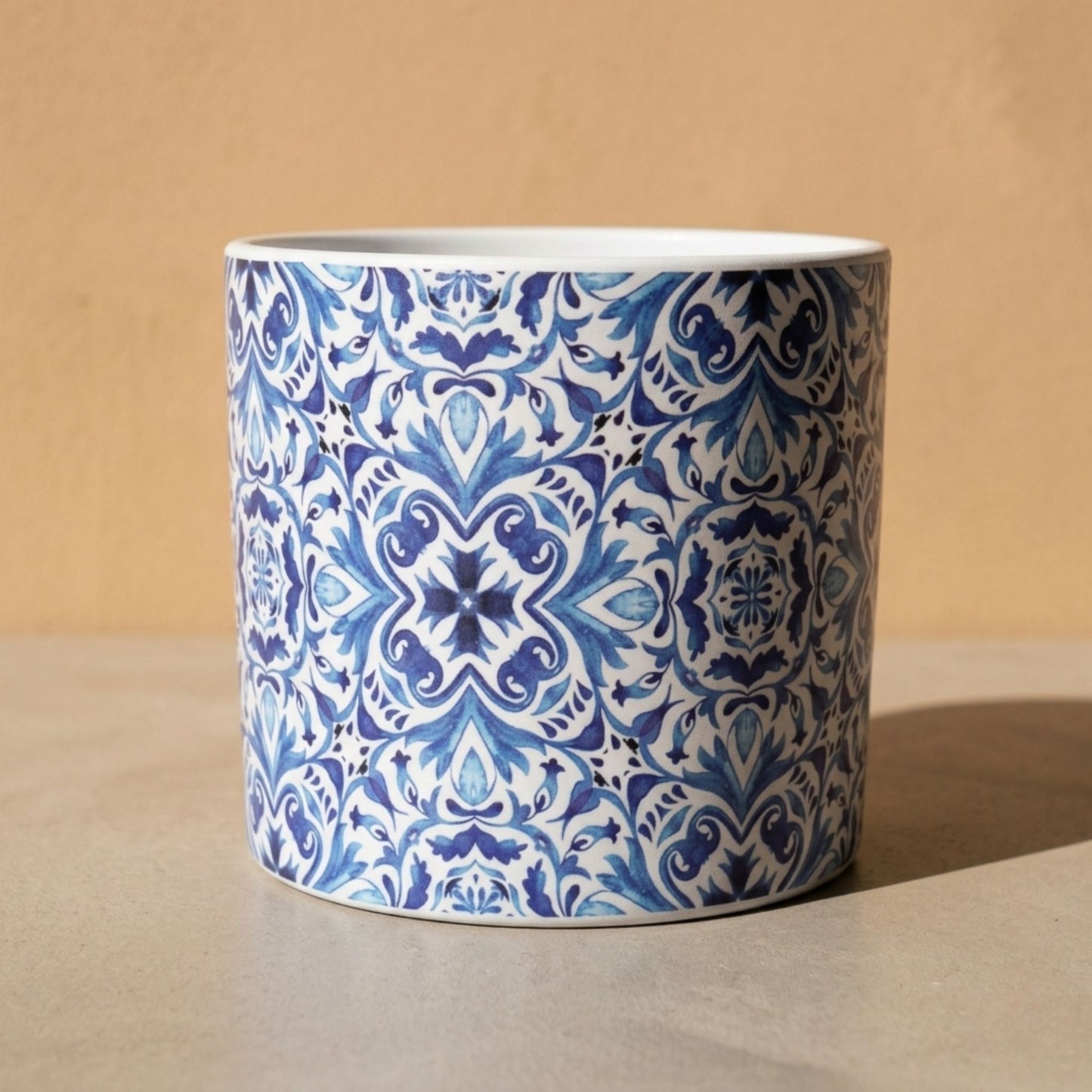 Mediterranean Pattern Ceramic Pot | The Azure Mosaic