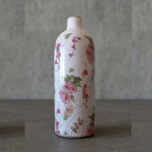 Vintage Red Lily Ceramic Vase