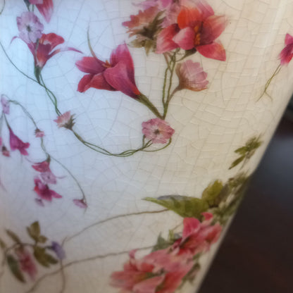 Vintage Red Lily Ceramic Vase