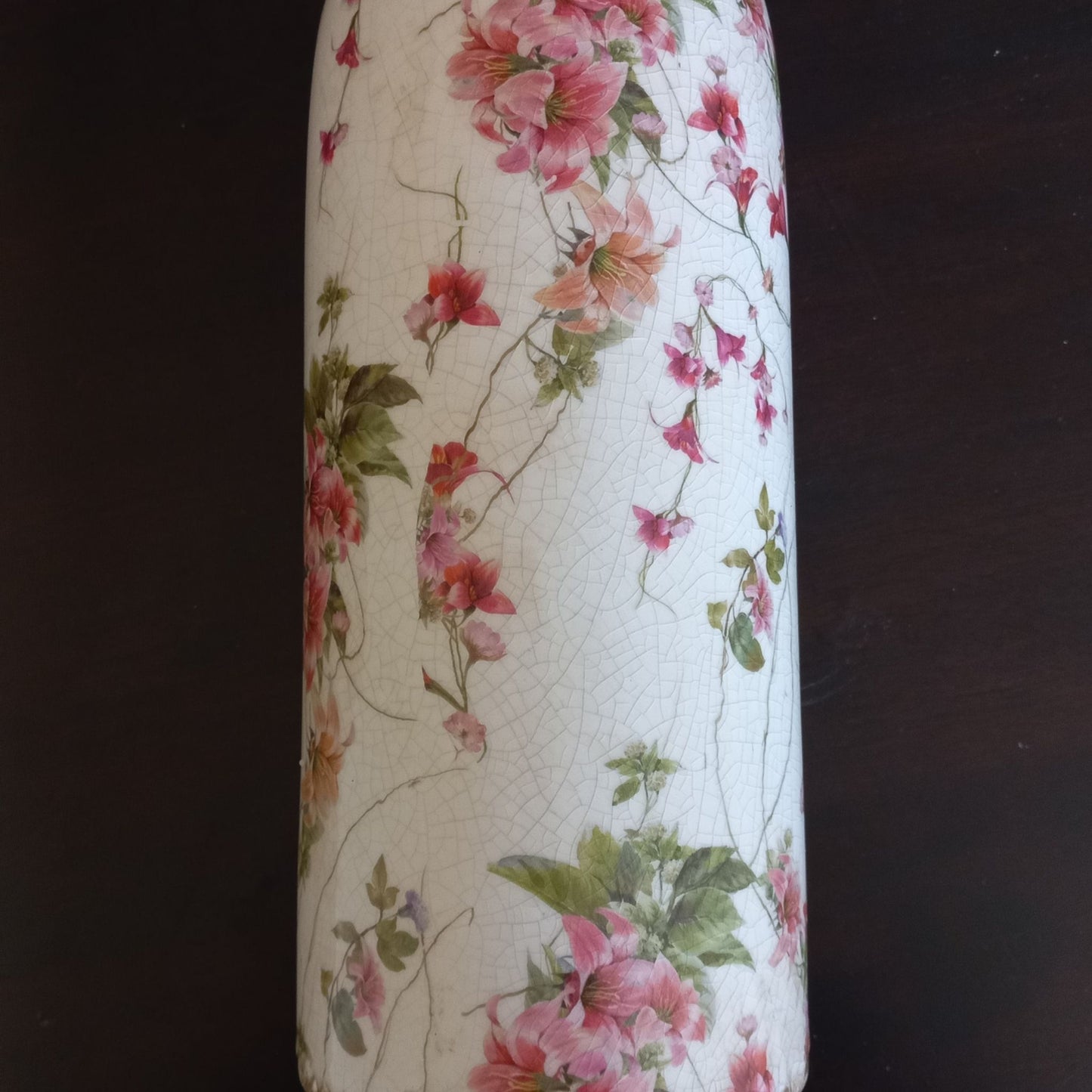 Vintage Red Lily Ceramic Vase