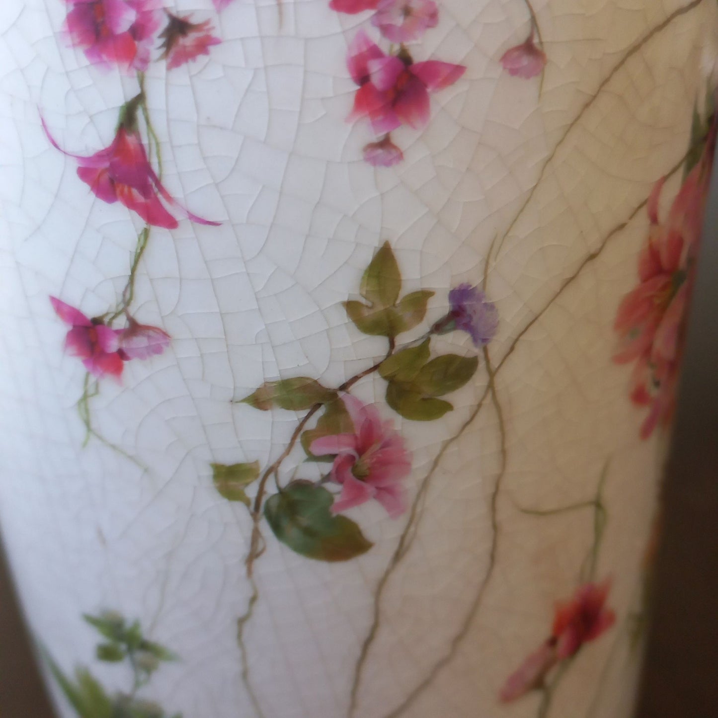 Vintage Red Lily Ceramic Vase