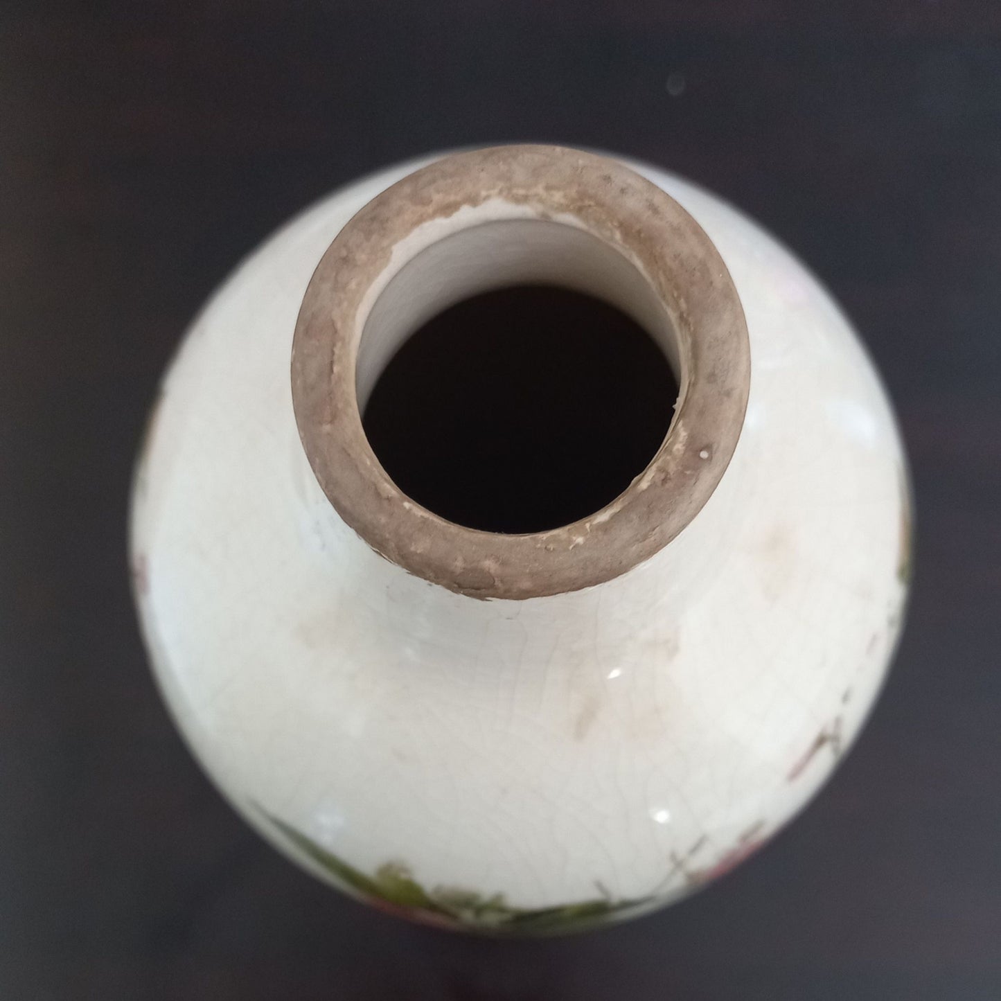 Vintage Red Lily Ceramic Vase