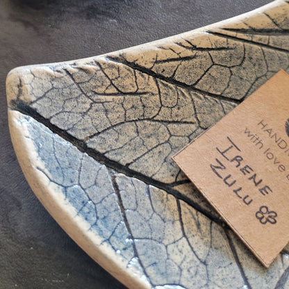 Earth & Artisan Blue Leaf Trinket Tray | The Fossilized Fern
