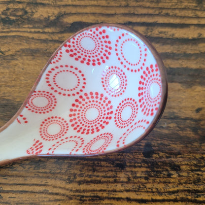 Earth & Artisan Patterned Ceramic Soup Spoons | Set of 2