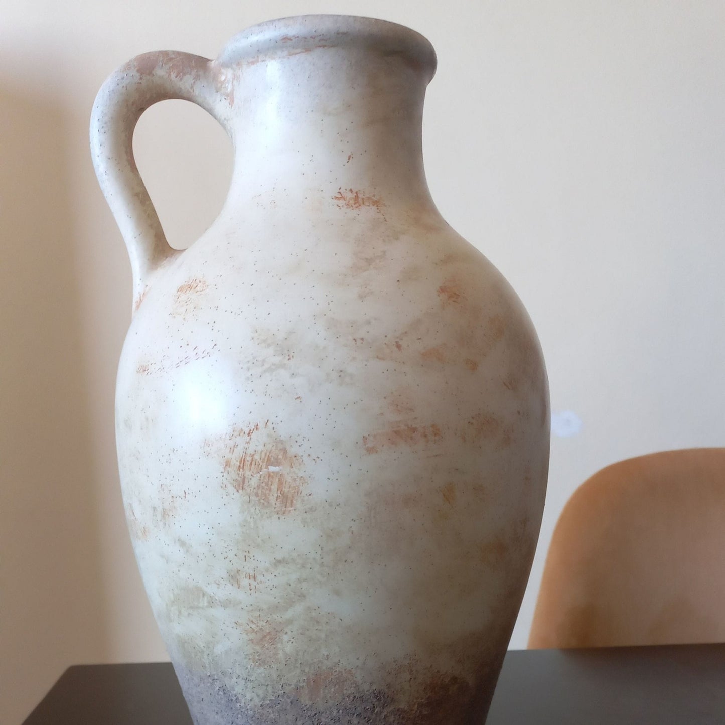 Earth & Artisan Textured Beige Minimalist Ceramic Vase