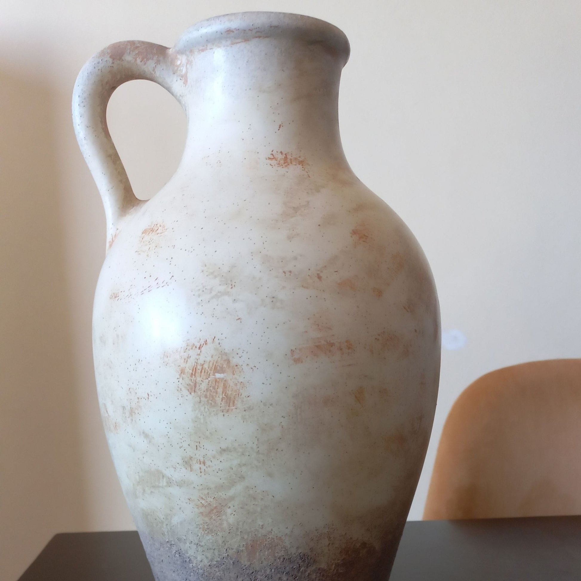 Earth & Artisan Textured Beige Minimalist Ceramic Vase