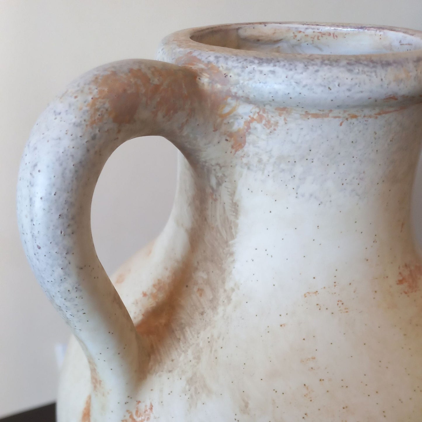 Earth & Artisan Textured Beige Minimalist Ceramic Vase