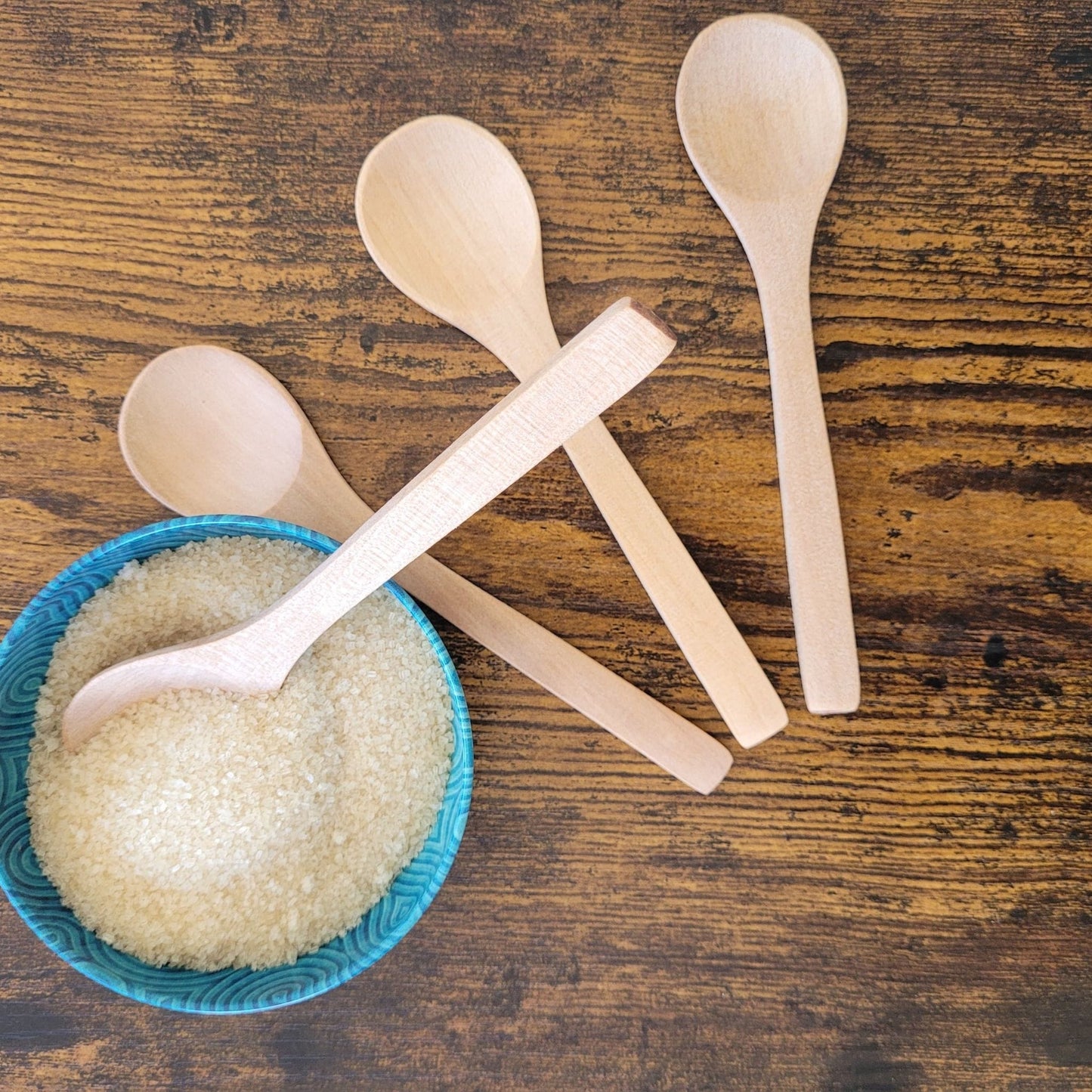 Earth & Artisan Hand-Carved Wooden Spoons (Set of 4)