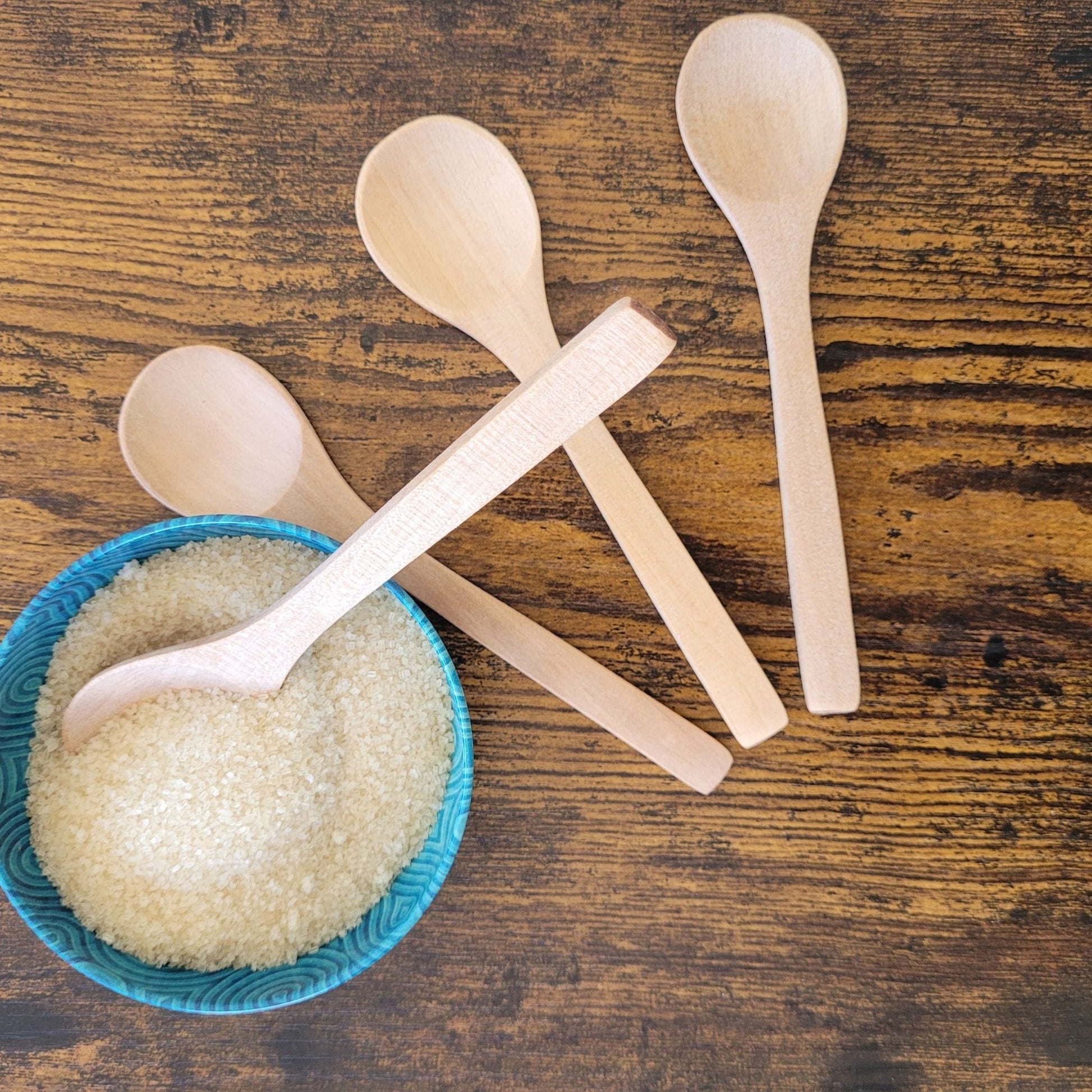 Earth & Artisan Hand-Carved Wooden Spoons (Set of 4)